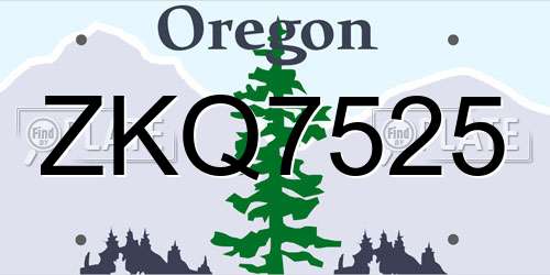 ZKQ7525 Oregon License Plate