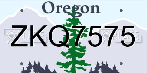 ZKQ7575 Oregon License Plate