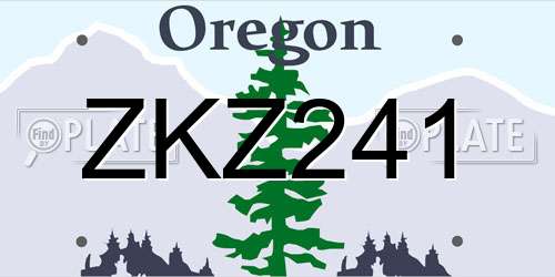 ZKZ241 Oregon License Plate