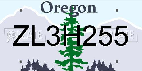 ZL3H255 Oregon License Plate