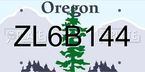 ZL6B144 Oregon License Plate