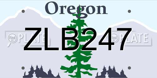 ZLB247 Oregon License Plate