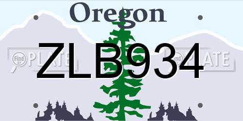 ZLB934 Oregon License Plate