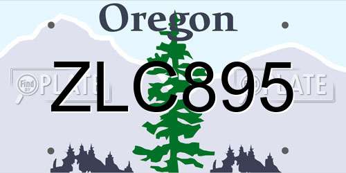 ZLC895 Oregon License Plate