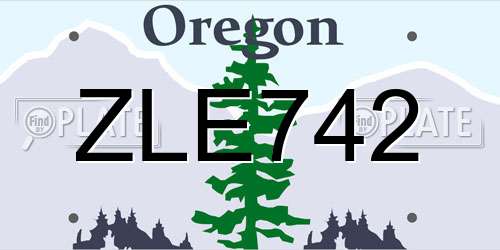 ZLE742 Oregon License Plate
