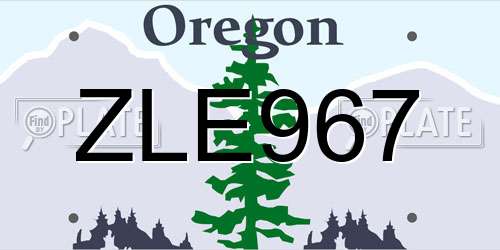 ZLE967 Oregon License Plate