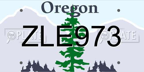 ZLE973 Oregon License Plate