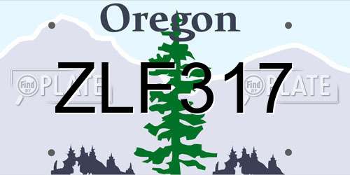 ZLF317 Oregon License Plate