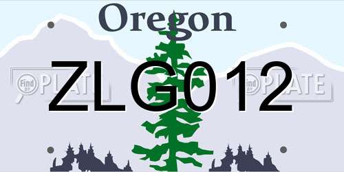 ZLG012 Oregon License Plate