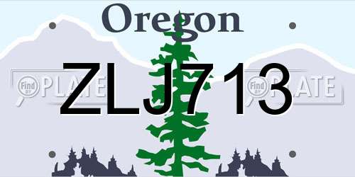 ZLJ713 Oregon License Plate