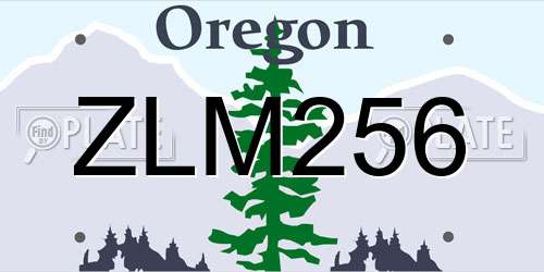 ZLM256 Oregon License Plate