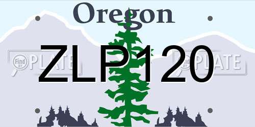 ZLP120 Oregon License Plate