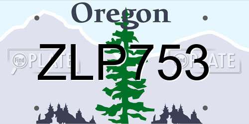 ZLP753 Oregon License Plate