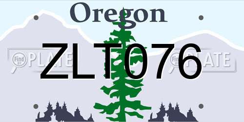 ZLT076 Oregon License Plate