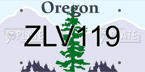 ZLV119 Oregon License Plate