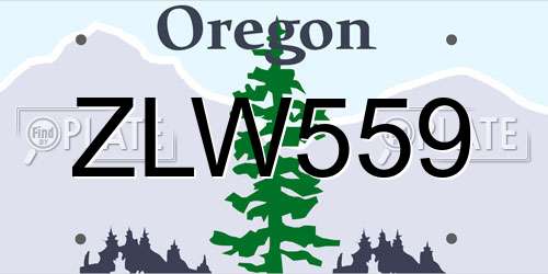 ZLW559 Oregon License Plate