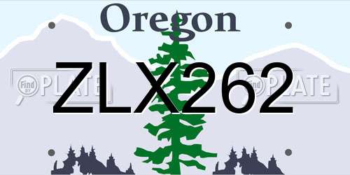 ZLX262 Oregon License Plate