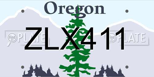 ZLX411 Oregon License Plate