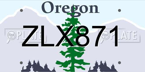 ZLX871 Oregon License Plate