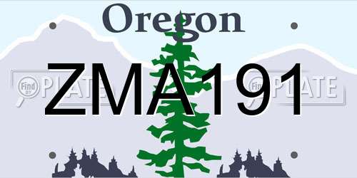 ZMA191 Oregon License Plate