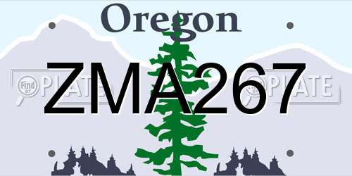 ZMA267 Oregon License Plate