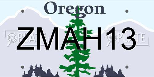 ZMAH13 Oregon License Plate