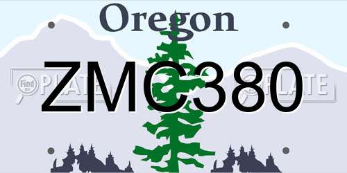 ZMC380 Oregon License Plate
