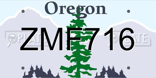 ZMF716 Oregon License Plate