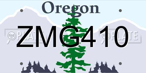 ZMG410 Oregon License Plate