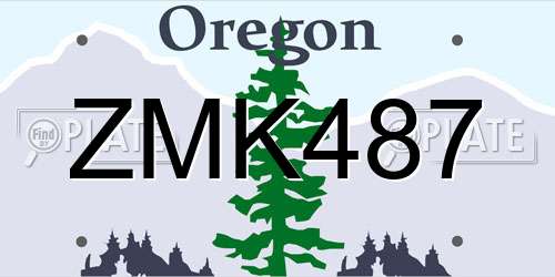 ZMK487 Oregon License Plate