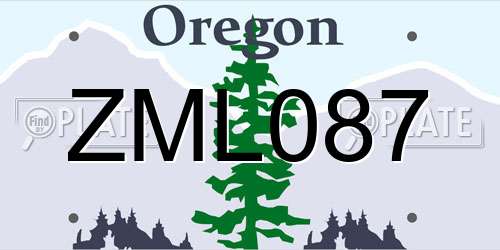 ZML087 Oregon License Plate