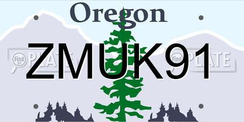ZMUK91 Oregon License Plate