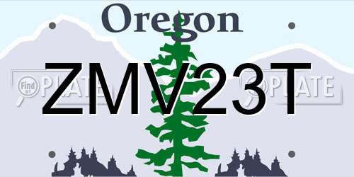 ZMV23T Oregon License Plate