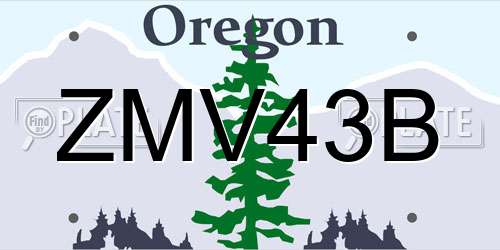 ZMV43B Oregon License Plate