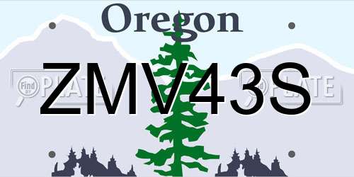 ZMV43S Oregon License Plate