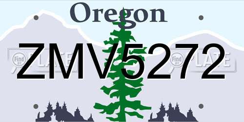 ZMV5272 Oregon License Plate