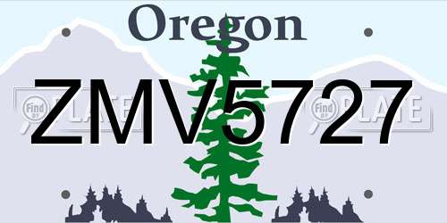 ZMV5727 Oregon License Plate