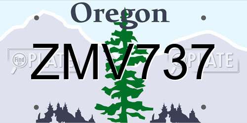 ZMV737 Oregon License Plate