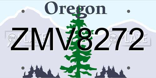 ZMV8272 Oregon License Plate