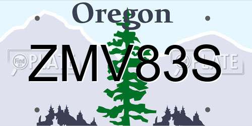 ZMV83S Oregon License Plate