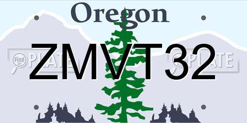 ZMVT32 Oregon License Plate