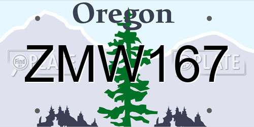 ZMW167 Oregon License Plate