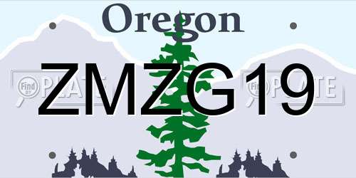 ZMZG19 Oregon License Plate