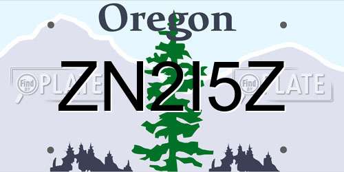 ZN2I5Z Oregon License Plate