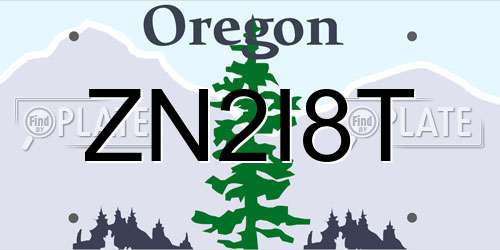 ZN2I8T Oregon License Plate