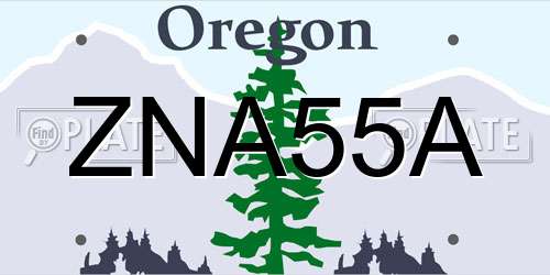 ZNA55A Oregon License Plate