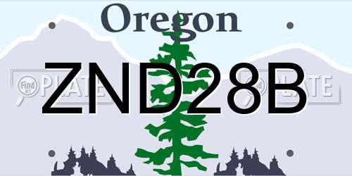 ZND28B Oregon License Plate