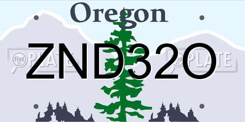 ZND32O Oregon License Plate