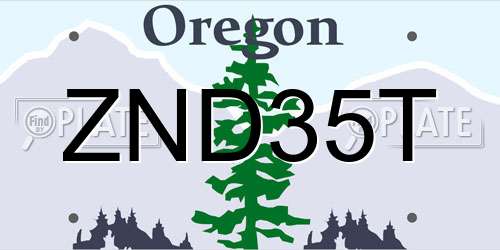 ZND35T Oregon License Plate
