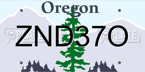ZND37O Oregon License Plate
